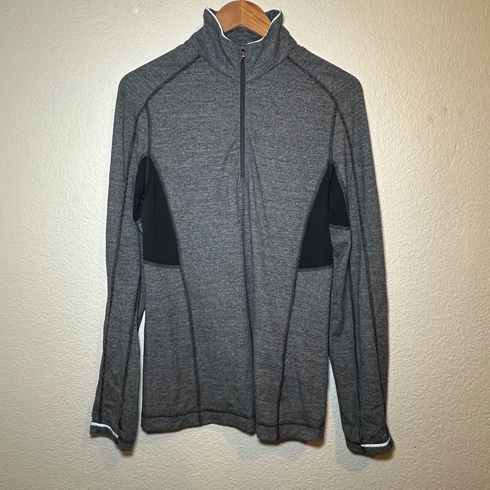 Lululemon Mens Small Quarter Zip Gray Performance Golf Running Mesh Vent‎ Light